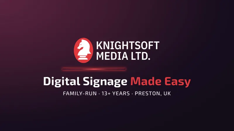 Title card of the Knightsoft Media showreel 2026: digital signage made easy